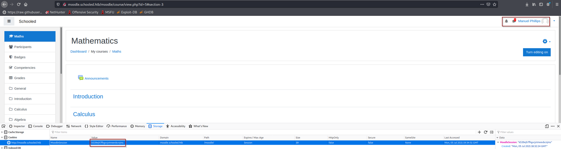 Replacing Moodle Session cookie